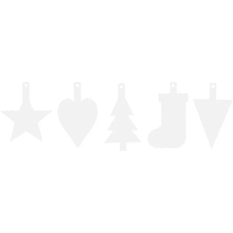 Weihnachtsanhänger, H 23,5-26,5 cm, B 15,5-20,5 cm, Weiß, 15 Stk/ 1 Pck