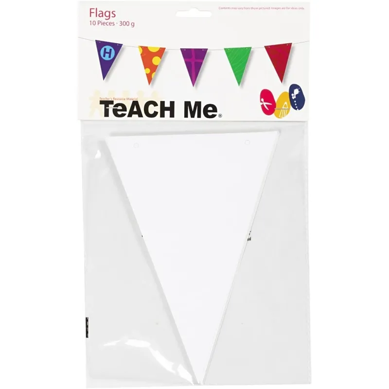 Flaggen/Wimpelkette, H 20 cm, B 14,5 cm, 300 g, Weiß, 10 Stk/ 1 Pck