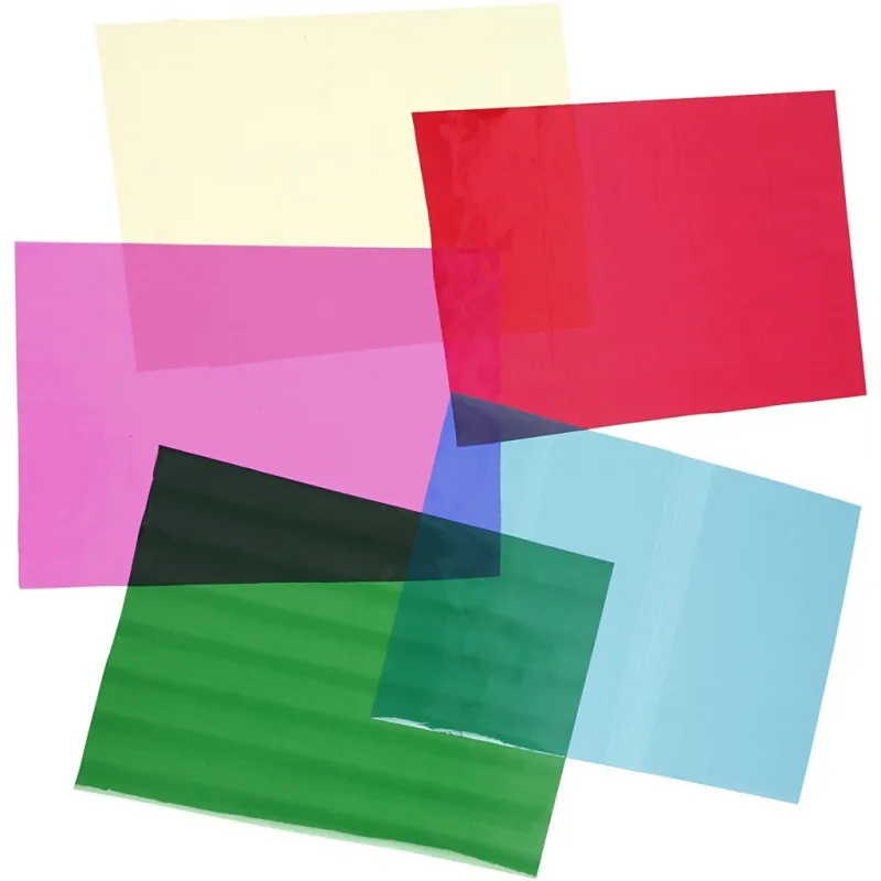 Cellophan, Blatt 210x297 mm, Sortierte Farben, 5x20 Bl., 100 Bl./ 1 Pck