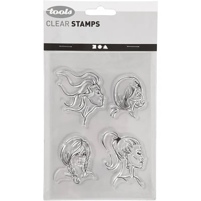 Silikonstempel, Frisuren, Blatt 11x15,5 cm, 1 Bl.