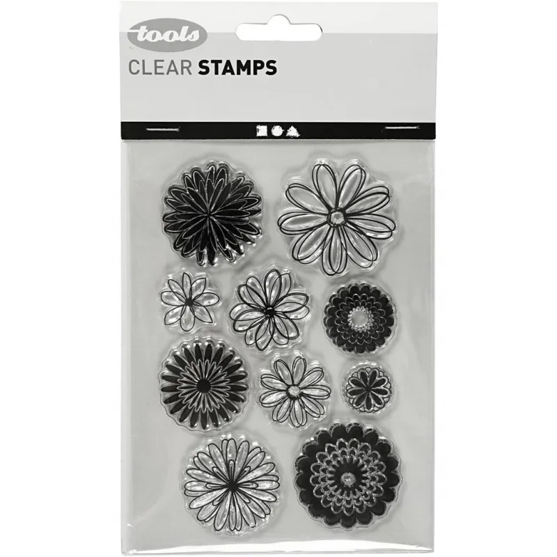 Silikonstempel, Blüten, Blatt 11x15,5 cm, 1 Bl.