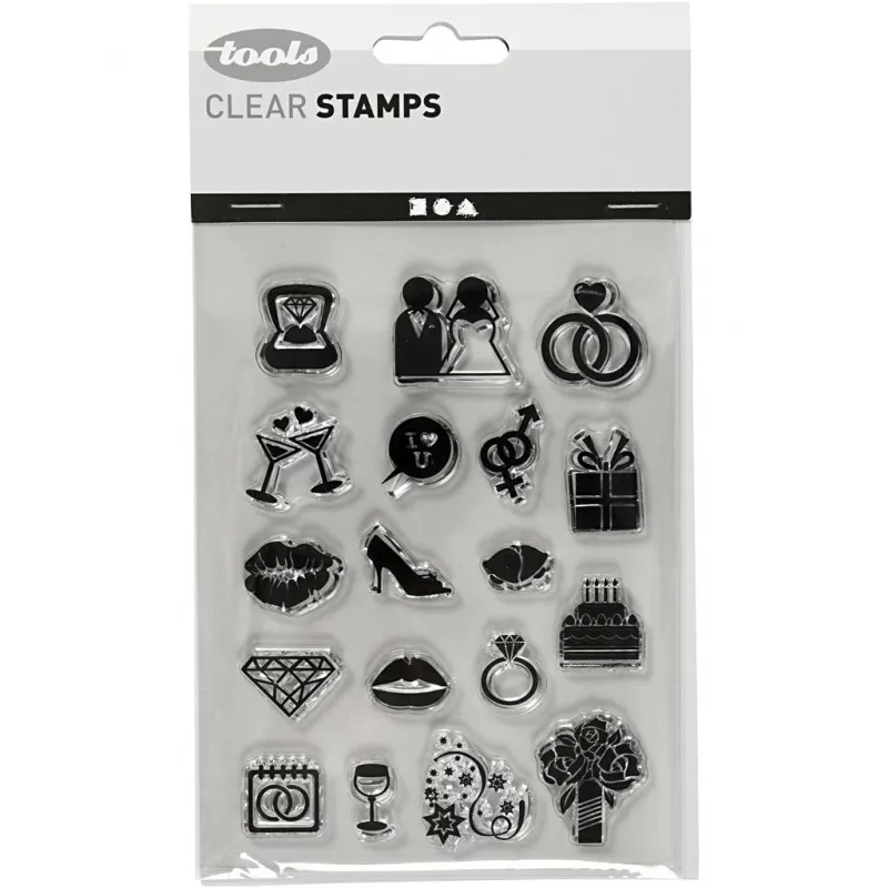 Silikonstempel, Hochzeit, Blatt 11x15,5 cm, 1 Bl.