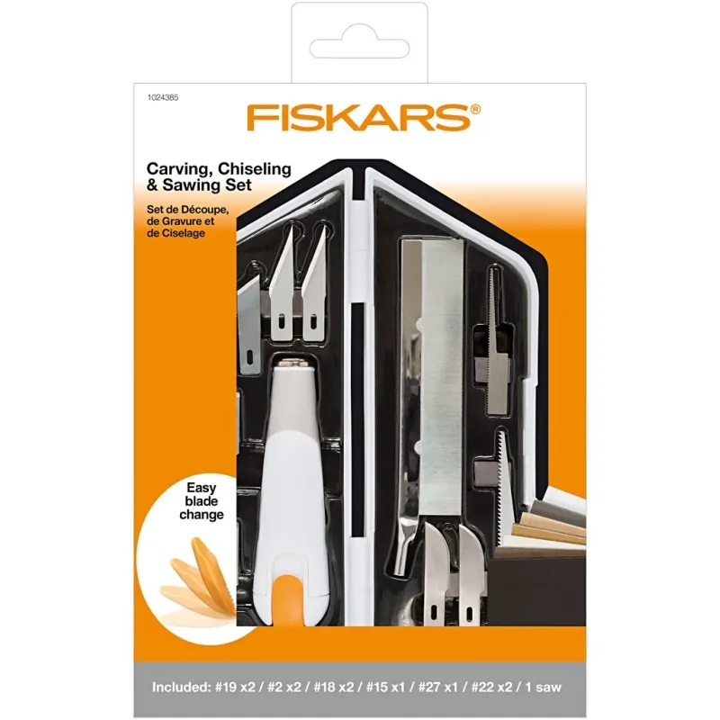 Fiskars Messer-, Meißel- und Säge-Set, L 15 cm, B 3 cm, 1 Set