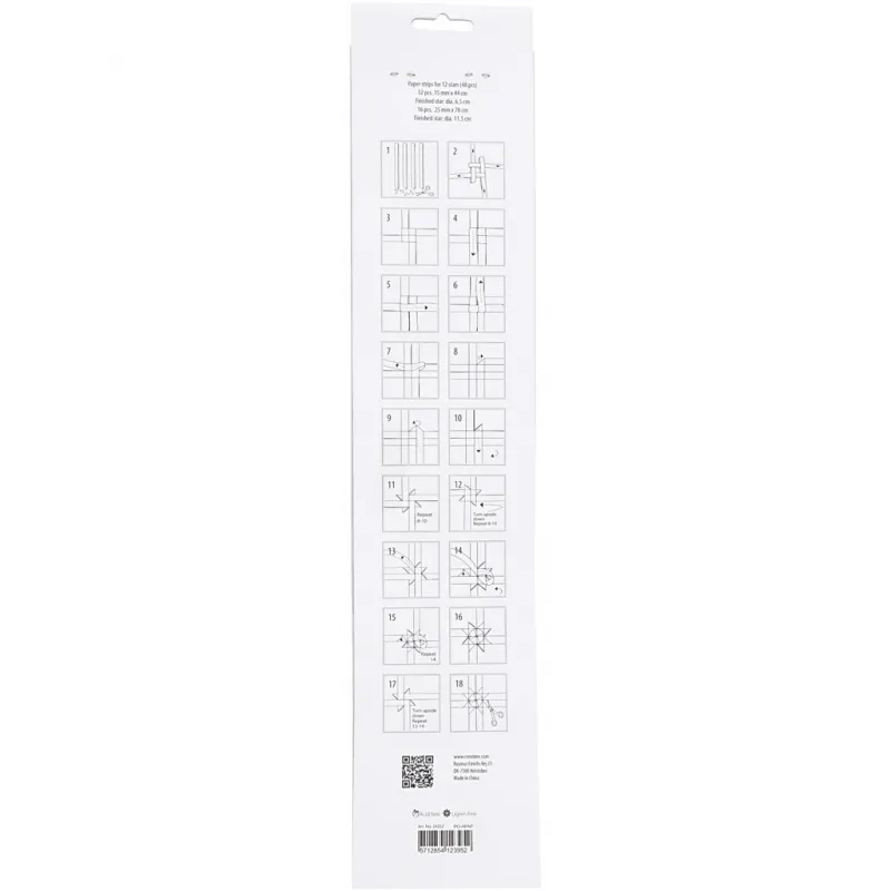Papierstreifen für Fröbelsterne, L 44+78 cm, B 15+25 mm, D 6,5+11,5 cm, Rot, Weiß, 48 Streifen/ 1 Pck