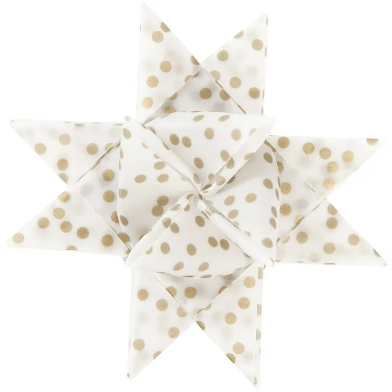 Papierstreifen für Fröbelsterne, L 44+78 cm, D 6,5+11,5 cm, B 15+25 mm, Gold, Weiß, 48 Streifen/ 1 Pck