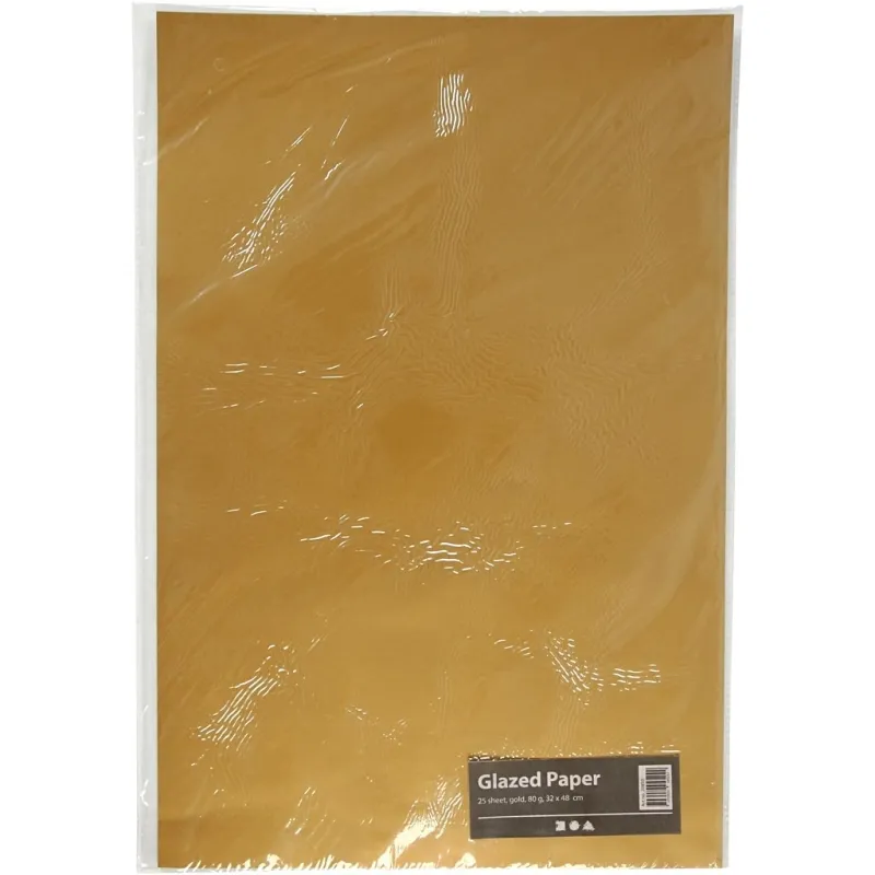 Glanzpapier, Blatt 32x48 cm, 80 g, Gold, 25 Bl./ 1 Pck