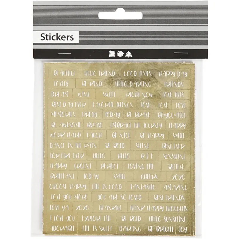 Sticker, Blatt 10x11,5 cm, Gold, 4 Stk/ 1 Pck