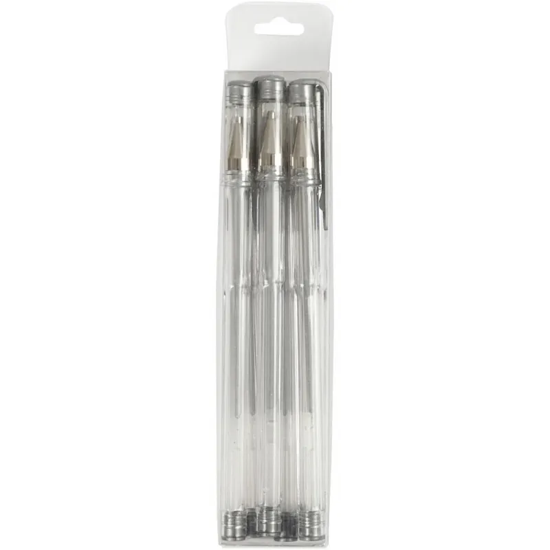 Gelschreiber, Strichstärke 0,8 mm, Silber, 6 Stk/ 1 Pck