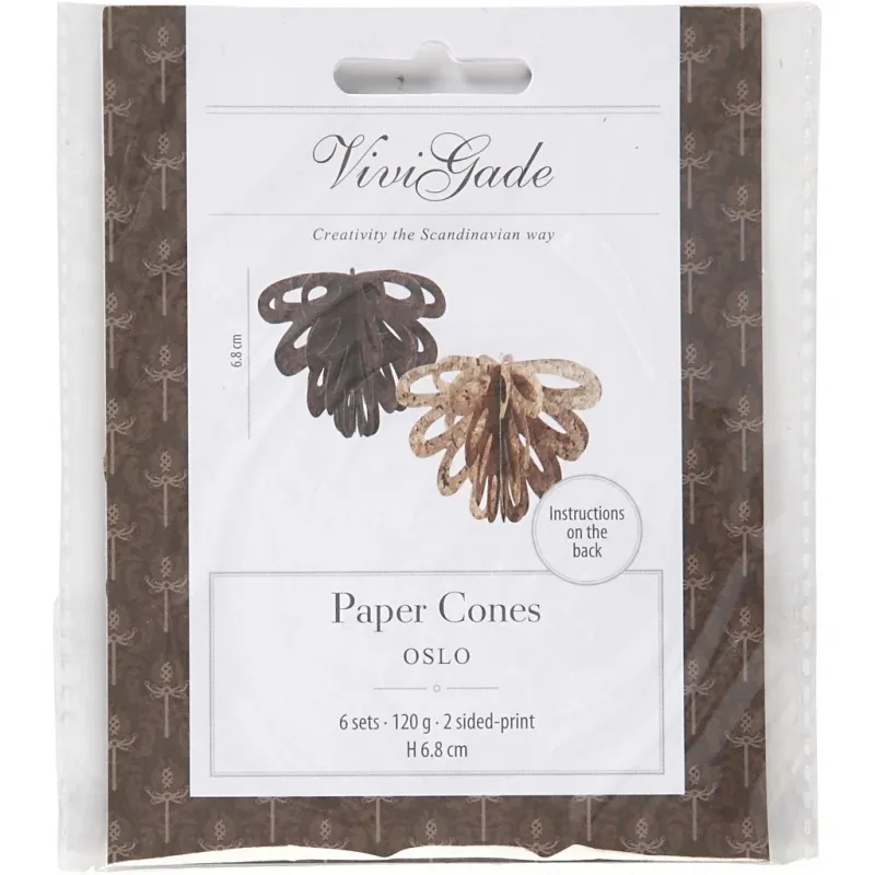 Papierzapfen, H 6,8 cm, 120 g, 6 Stk/ 1 Pck