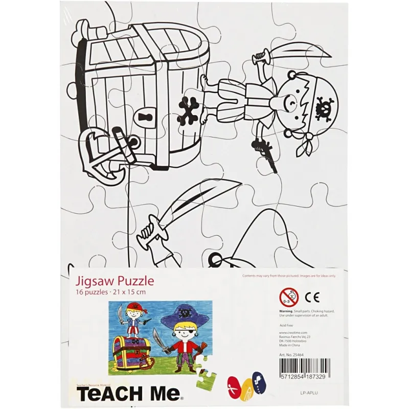 Puzzle, Größe 15x21 cm, Weiß, 16x24 Stücke, 16 Stk/ 1 Pck