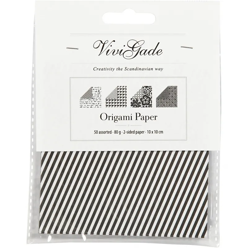 Origami-Papier, Größe 10x10 cm, 80 g, 50 Bl. sort./ 1 Pck