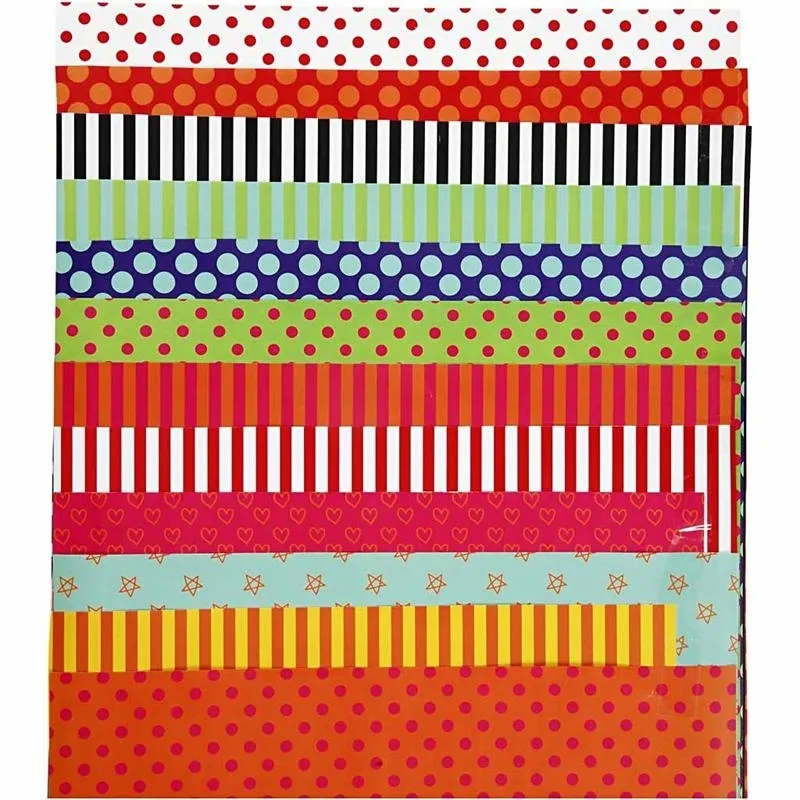 Glanzpapier, Motive, Blatt 24x32 cm, 80 g, Sortierte Farben, 50 Bl. sort./ 1 Pck