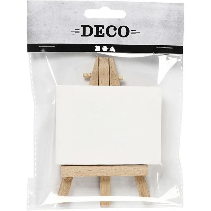 Mini-Leinwand mit Staffelei, Größe 8x6x1 cm, Weiß, 1 Stk