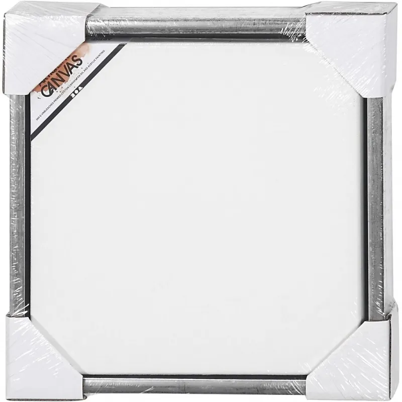 Leinwand mit Holzrahmen, Größe 30x30 cm, 360 g, Antiksilber, Weiß, 1 Stk