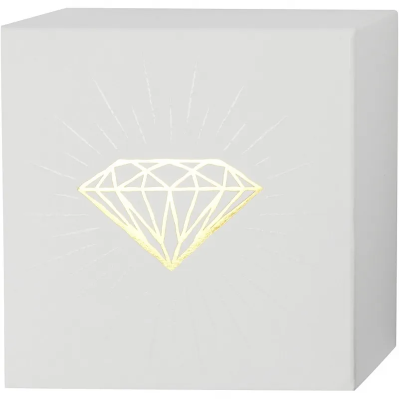 Leinwand - bedruckt mitt Goldmotiven, H 10,16 cm, T 2,54 cm, B 10,16 cm, Weiß, 2 Stk/ 1 Pck