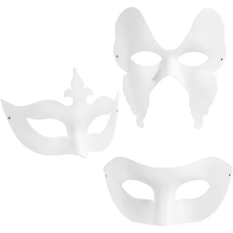 Augenmasken - Set, H 10-20 cm, B 18-20 cm, Weiß, 3x4 Stk/ 1 Pck