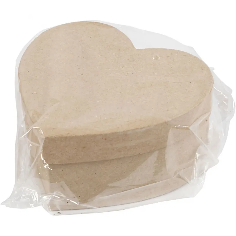 Herzförmige Schachteln, H 5+6,5+7,5 cm, B 10+12,5+15 cm, 3 Stk/ 1 Set