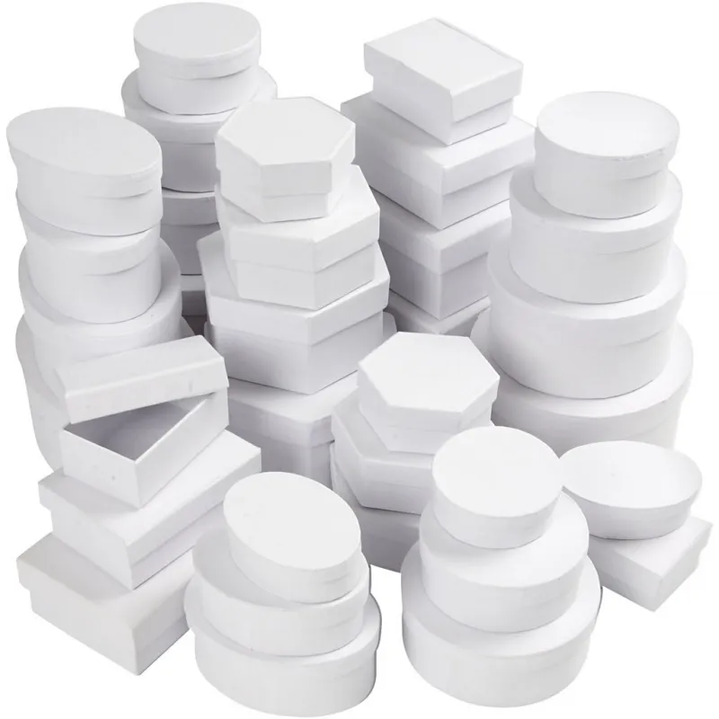 Schachteln - Sortiment, D 5,5-16 cm, Inhalt kann variieren , Weiß, 168 sort./ 1 Pck