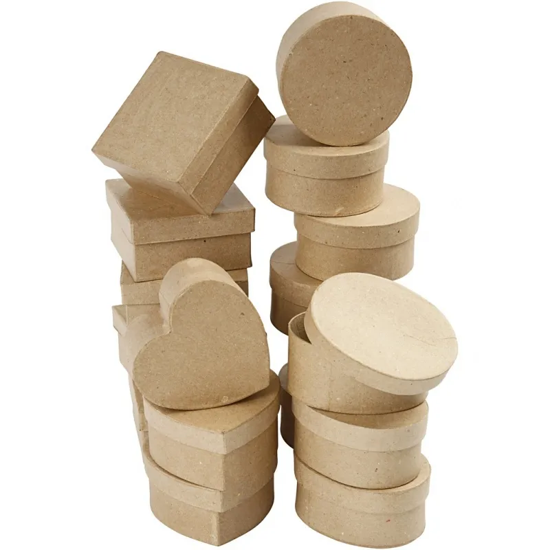 Mittelgroße Schachteln, H 5 cm, D 10-12 cm, 28 Stk/ 1 Pck
