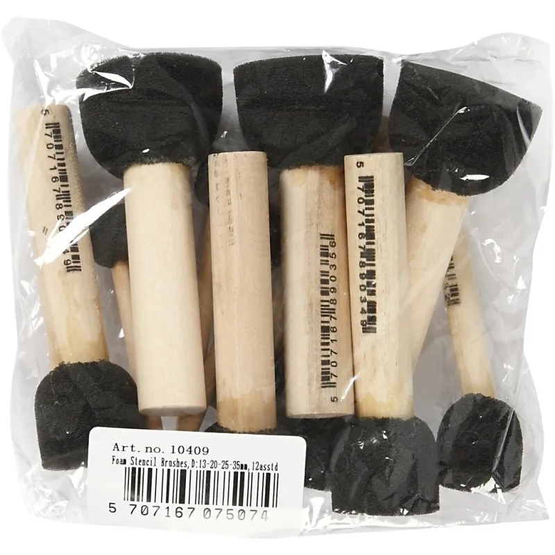 Schwammstempel, L 9-10 cm, D 13+20+25+35 mm, 12 Stk/ 1 Pck