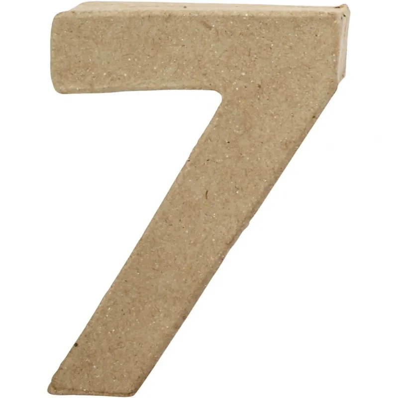 Zahl, 7, H 10 cm, B 7,4 cm, Dicke 1,7 cm, 1 Stk