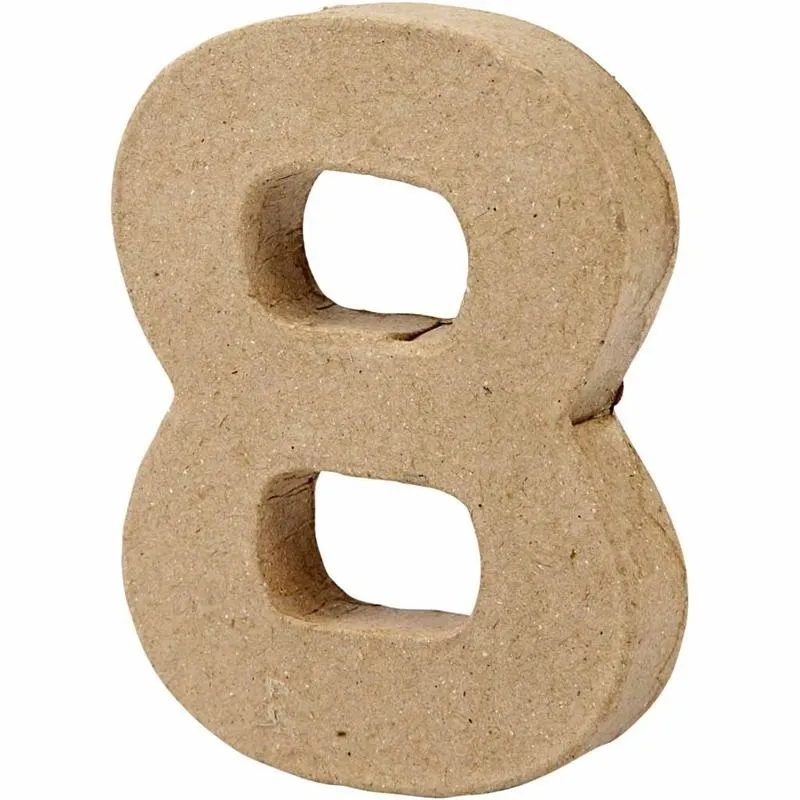 Zahl, 8, H 10 cm, B 7,6 cm, Dicke 1,7 cm, 1 Stk