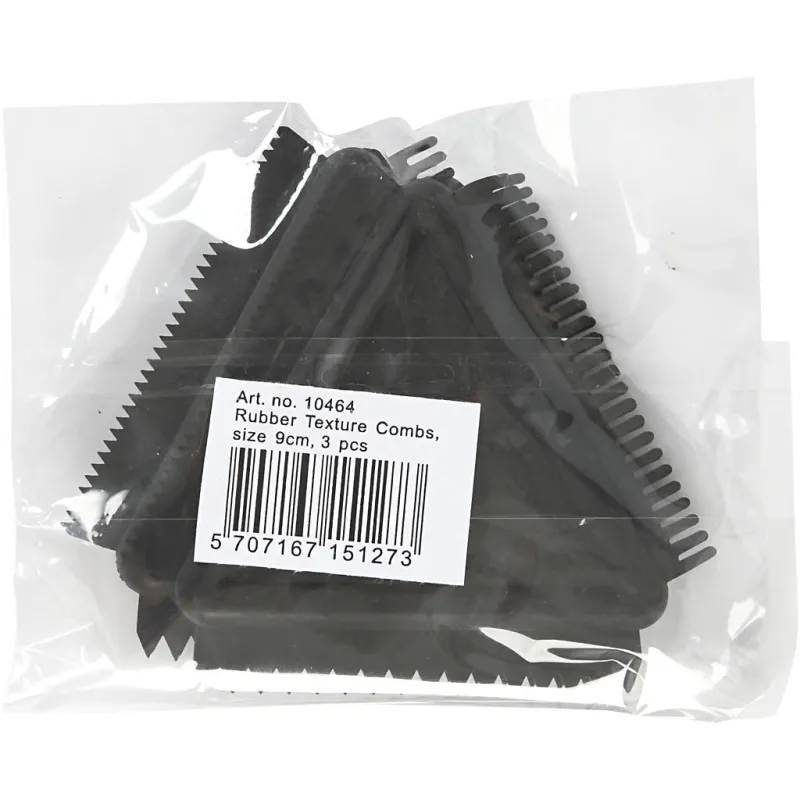 Struktur-Werkzeug, Größe 9 cm, Schwarz, 3 Stk/ 1 Pck