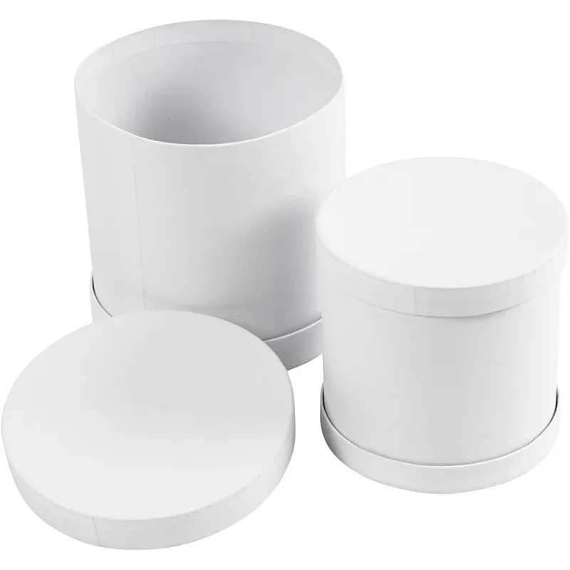 Trommel-Dosen, Größe 11x11 + 13x13 cm, Weiß, 1 Set