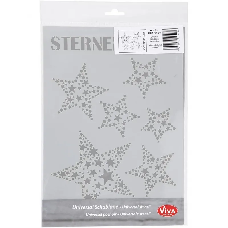Schablone, Sterne, A4, Blatt 210x297 mm, 1 Stk