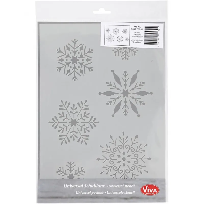 Schablone, Schneeflocken, A4, Blatt 210x297 mm, 1 Stk