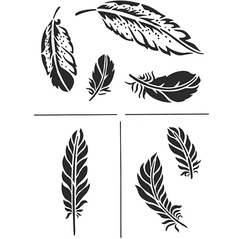 Schablone, Federn, A4, Blatt 210x297 mm, 1 Stk