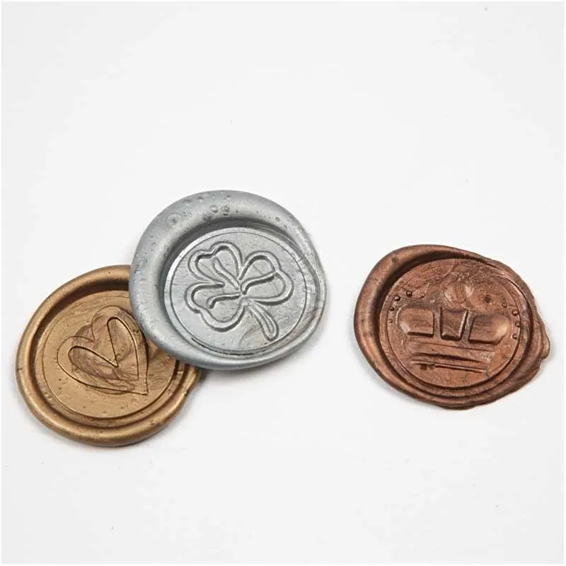 Siegelwachsstange, Gold, Silber, Bronze, L 10 cm, 3 Stk/ 1 Pck