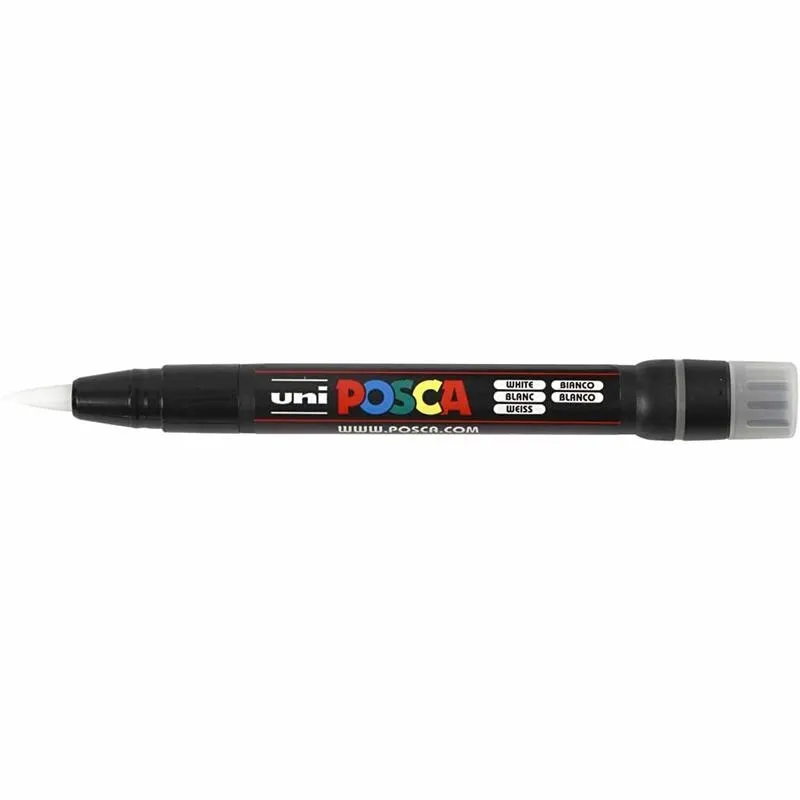 Posca Marker , Nr. PCF350, Strichstärke 1-10 mm, Pinsel, Weiß, 1 Stk