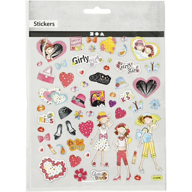 Sticker, Mädchen, Blatt 15x16,5 cm, 1 Bl.