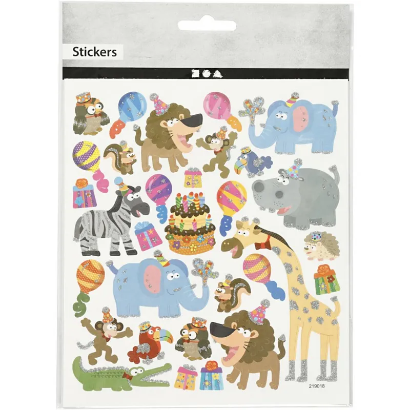 Sticker, Tier-Geburtstag, Blatt 15x16,5 cm, 1 Bl.