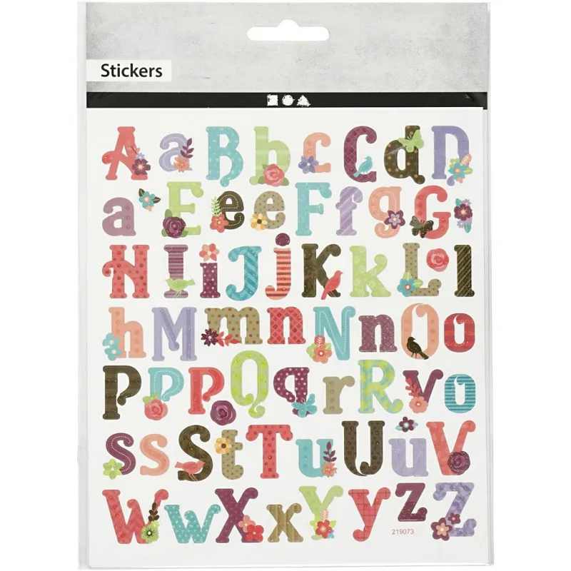 Sticker, Alphabet, Blatt 15x16,5 cm, 1 Bl.