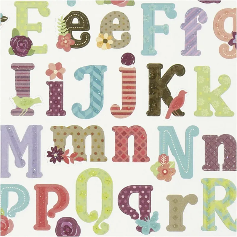 Sticker, Alphabet, Blatt 15x16,5 cm, 1 Bl.