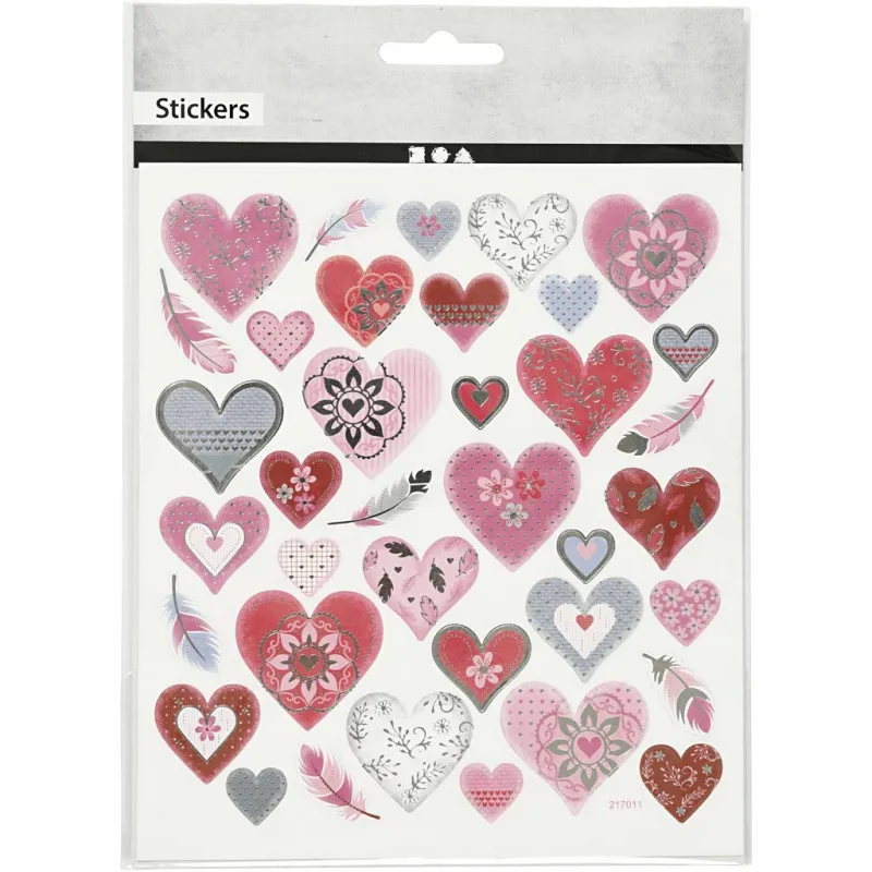 Sticker, Herzen, Blatt 15x16,5 cm, 1 Bl.