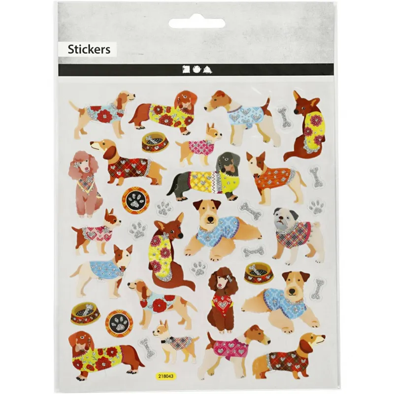 Sticker, Hunde, Blatt 15x16,5 cm, 1 Bl.