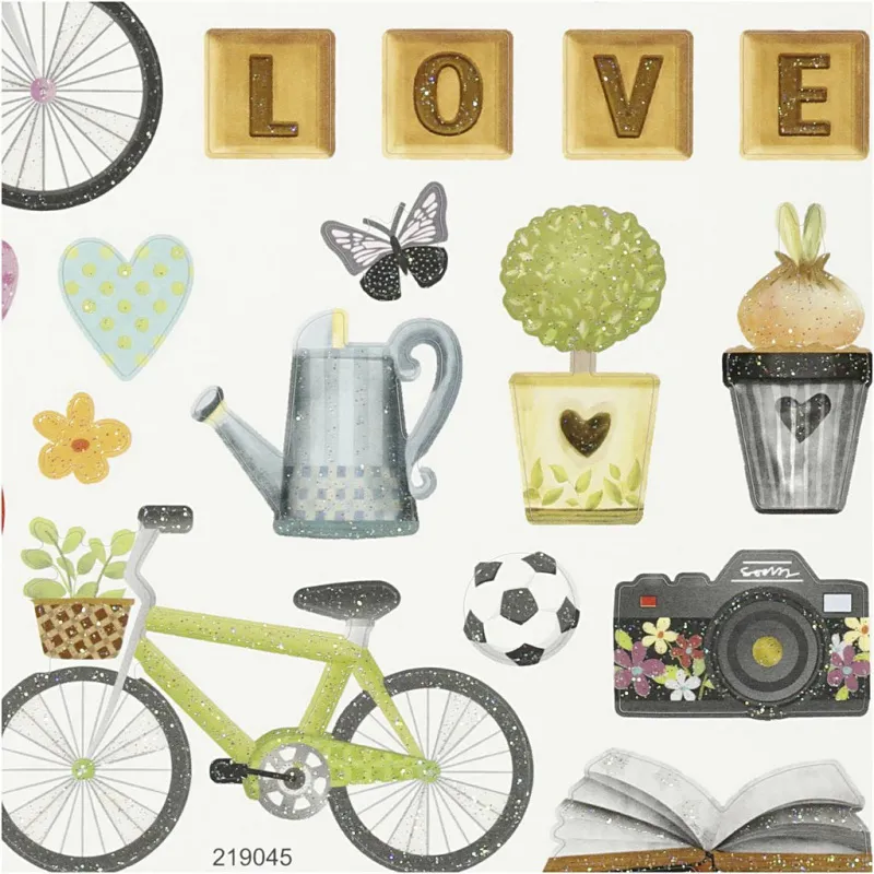Sticker, Freizeit, Blatt 15x16,5 cm, 1 Bl.