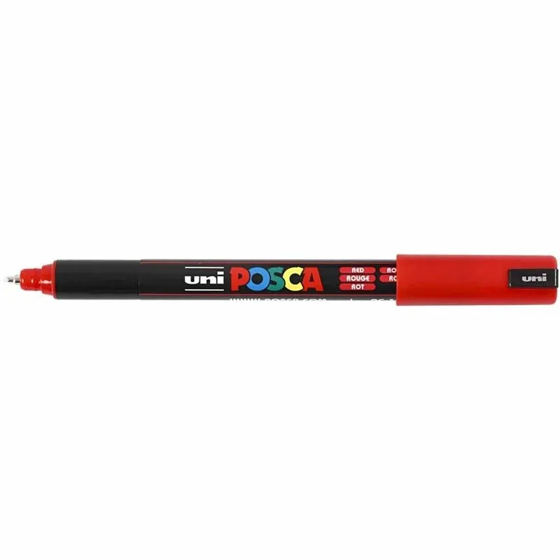 Posca Marker , Nr. PC-1MR, Strichstärke 0,7 mm, extrafein, Rot, 1 Stk