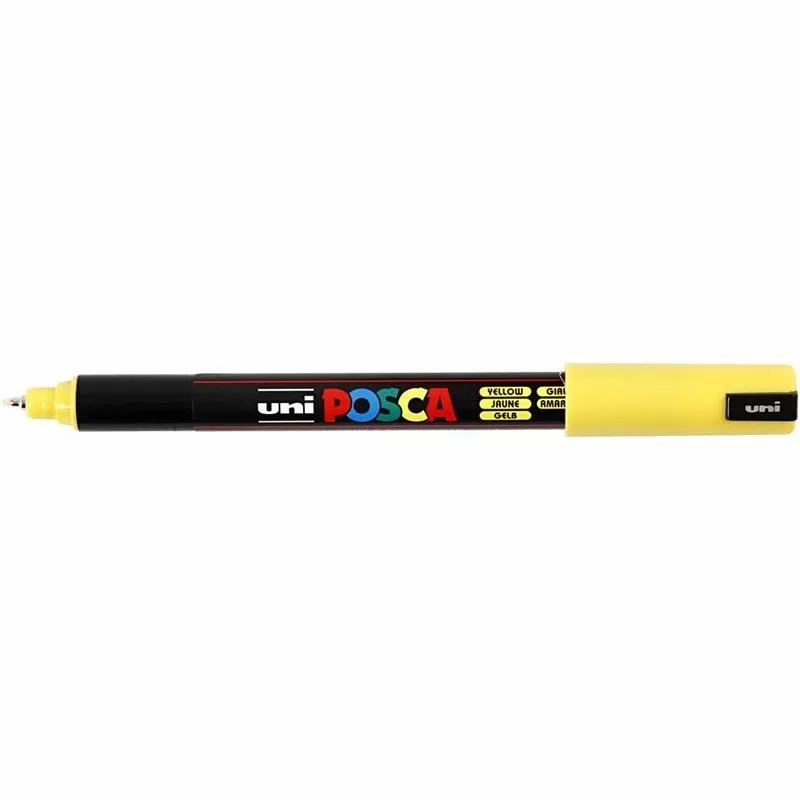 Posca Marker , Nr. PC-1MR, Strichstärke 0,7 mm, extrafein, Gelb, 1 Stk