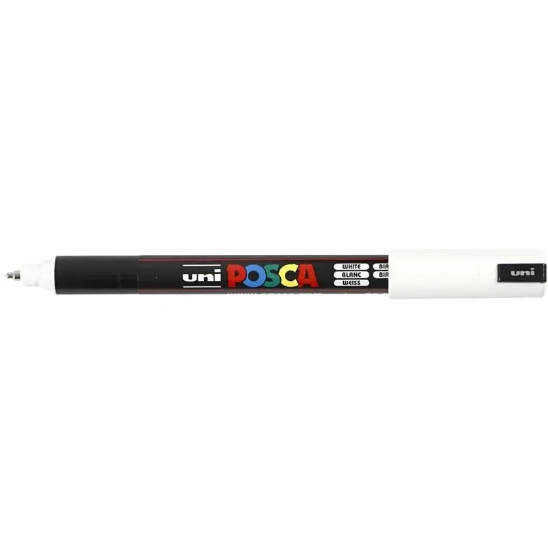 Posca Marker , Nr. PC-1MR, Strichstärke 0,7 mm, extrafein, Weiß, 1 Stk