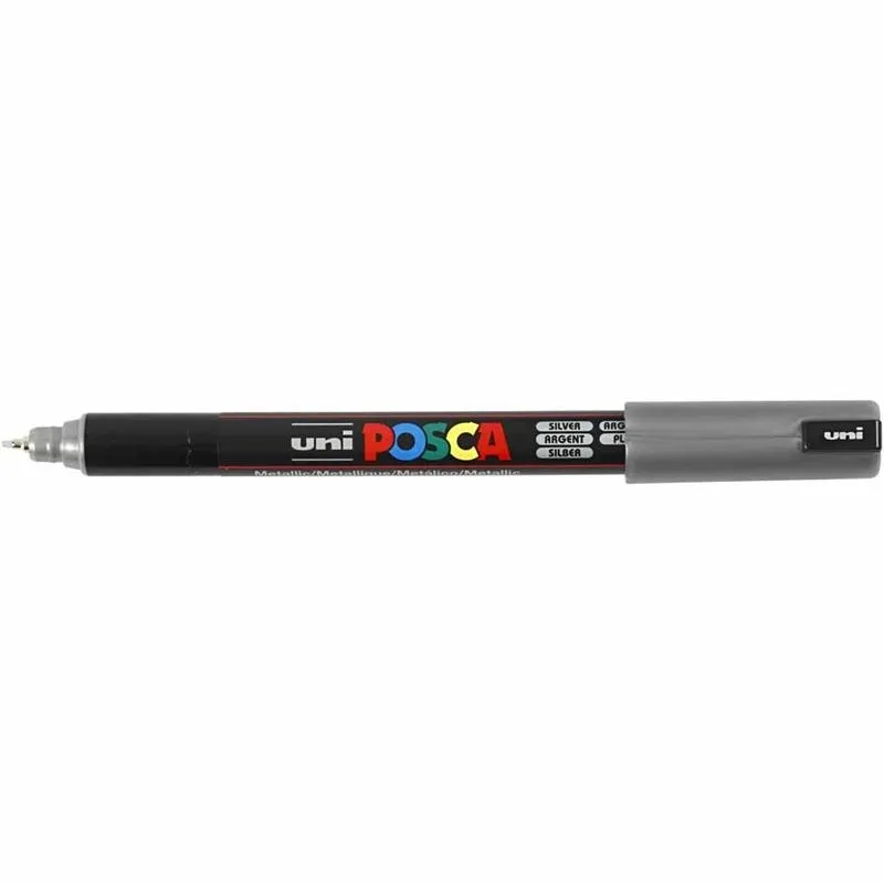 Posca Marker , Nr. PC-1MR, Strichstärke 0,7 mm, extrafein, Silber, 1 Stk