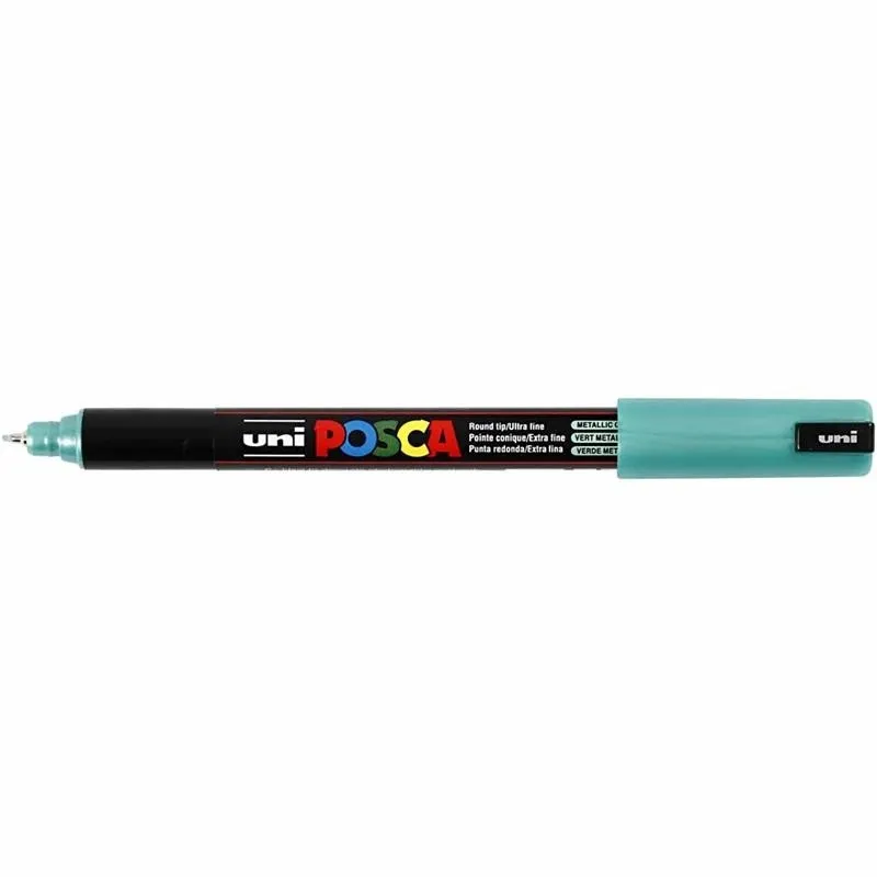 Posca Marker , Nr. PC-1MR, Strichstärke 0,7 mm, extrafein, Metallic-Grün, 1 Stk