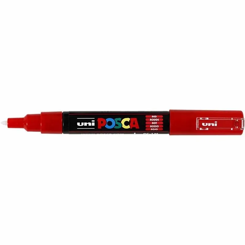 Posca Marker , Nr. PC-1M, Strichstärke 0,7 mm, extrafein, Rot, 1 Stk