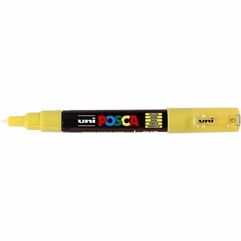 Posca Marker , Nr. PC-1M, Strichstärke 0,7 mm, extrafein, Gelb, 1 Stk