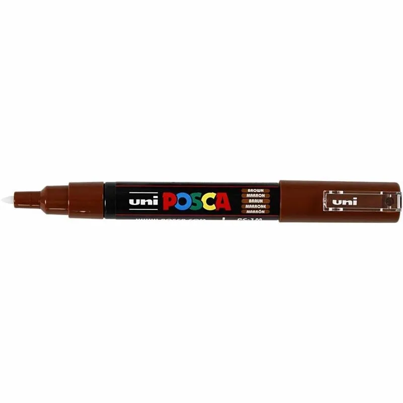 Posca Marker , Nr. PC-1M, Strichstärke 0,7 mm, extrafein, Braun, 1 Stk