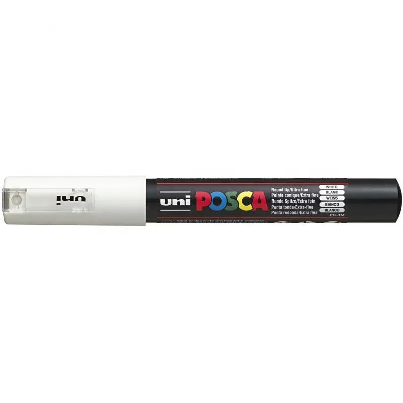 Posca Marker , Nr. PC-1M, Strichstärke 0,7 mm, extrafein, Weiß, 1 Stk