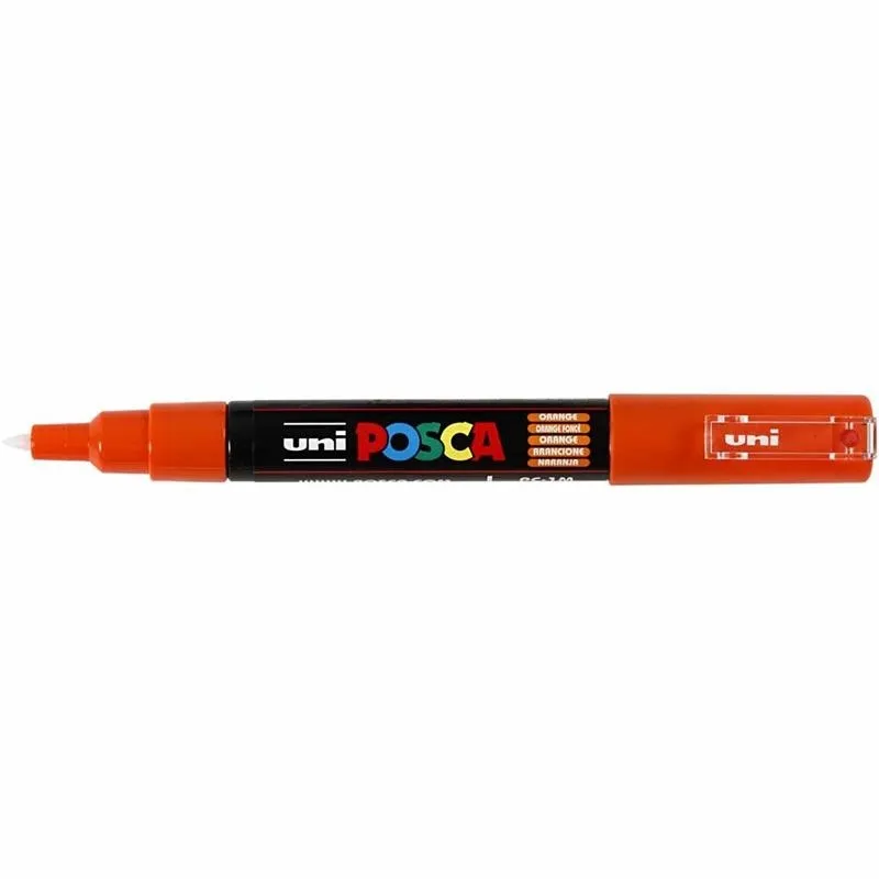 Posca Marker , Nr. PC-1M, Strichstärke 0,7 mm, extrafein, Orange, 1 Stk